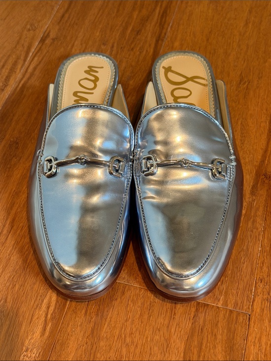 Sam Edelman Shoes - Sam Edelman Linnie Sky Metallic Loafers — Metallic Blue
